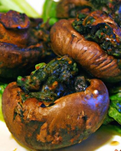 Flavor-Packed Vegan Stuffed Mushrooms with Garlic & Spinach