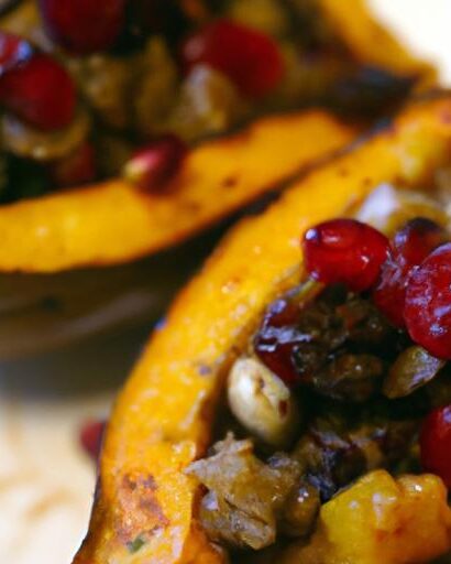 Harvest Harmony: Quinoa & Cranberry Stuffed Acorn Squash