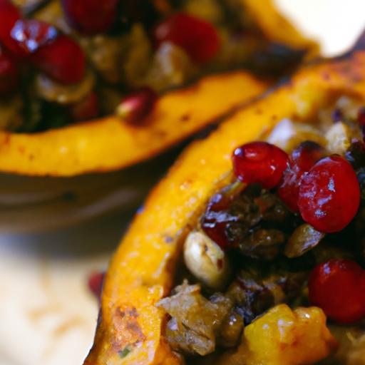 Harvest Harmony: Quinoa & Cranberry Stuffed Acorn Squash