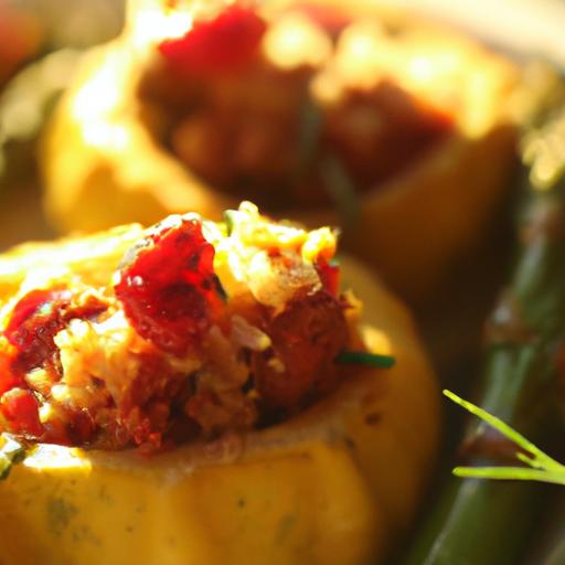 Harvest Harmony: Quinoa & Cranberry Stuffed Acorn Squash