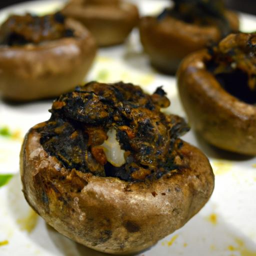 Flavor-Packed Vegan Stuffed Mushrooms with Garlic & Spinach