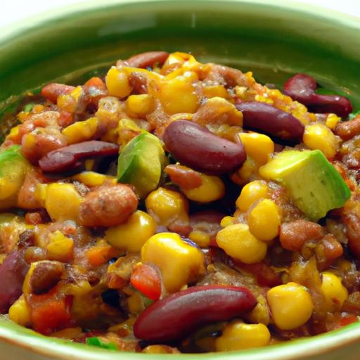 Hearty Vegan Chili with Kidney Beans and Sweet corn Delight