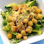 Crunchy Vegan Caesar Salad with Flavorful Chickpea Croutons