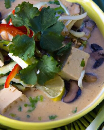 Vibrant Thai Green Curry with Tofu and Fresh Veggies