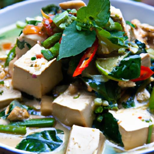 Vibrant Thai Green Curry with Tofu and Fresh Veggies
