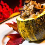 Harvest Delight: Stuffed Acorn Squash with Wild Rice & Mushrooms