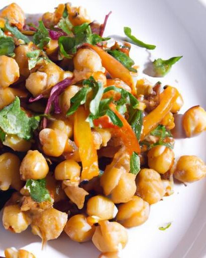 Hearty Baked Sweet Potato Meets Zesty Chickpea Salad Delight