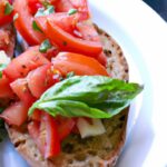 Bright Bites: Crafting Tomato Basil Bruschetta on Crostini