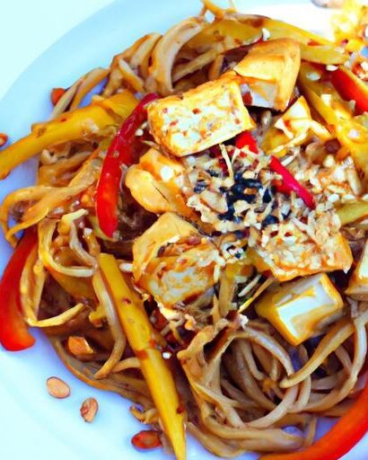 Bold & Nutty: Spicy Peanut Noodles with Tofu Delight