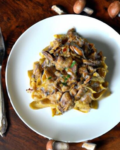 Velvety Vegan Mushroom Pasta with Crunchy Walnut Twist