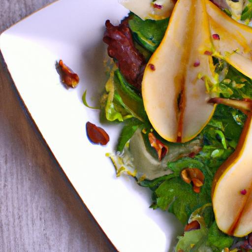 Elevate Lunchtime: Poached Pear Salad with Mixed Greens