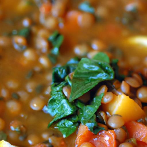 Hearty Lentil Soup with Tomatoes and Spinach: A Nutritious Delight