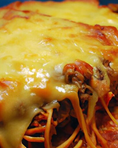 Hearty Spaghetti Pie with Savory Meat Sauce Delight