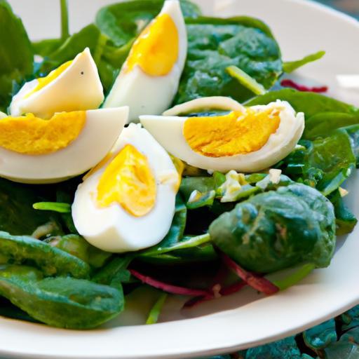 Fresh & Flavorful: Spinach Salad with Boiled Eggs Recipe