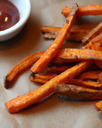 Crispy Baked Sweet Potato Fries with Fiery Spicy Ketchup