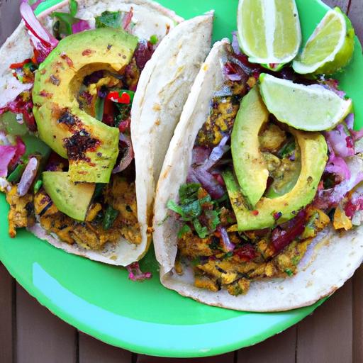 Vegan Tempeh Tacos with Creamy avocado Drizzle Delight