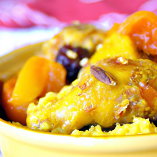Savor Moroccan Chicken ⁢Tagine with Apricots ‌& Almonds​ Delight
