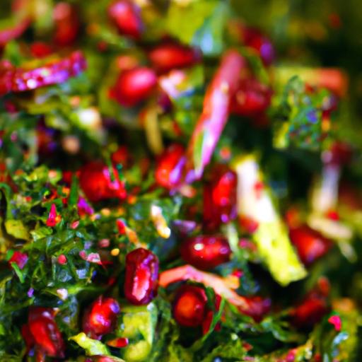 Winter Kale Salad: Pomegranate & orange Burst of Flavor