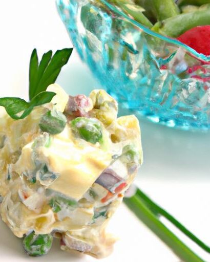 Layered Salad Delight: Peas, Cheese & Creamy Dressing Bliss