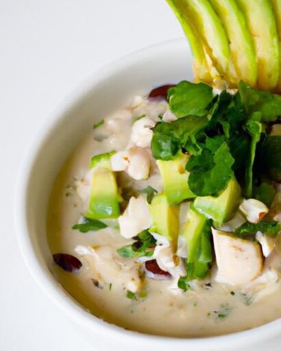 Zesty White Chicken Chili with Fresh Cilantro & Lime Twist