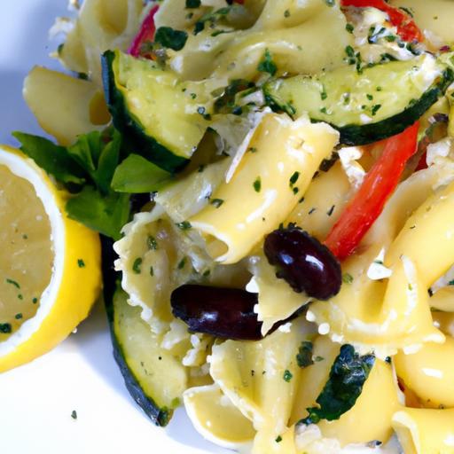 Zesty Greek Pasta Salad with Fresh Lemon-Herb Vinaigrette