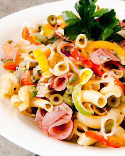 Zesty Italian Pasta Salad with Salami and Provolone Delight