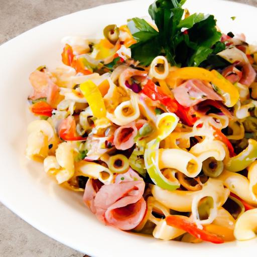 Zesty Italian Pasta Salad with Salami and Provolone Delight