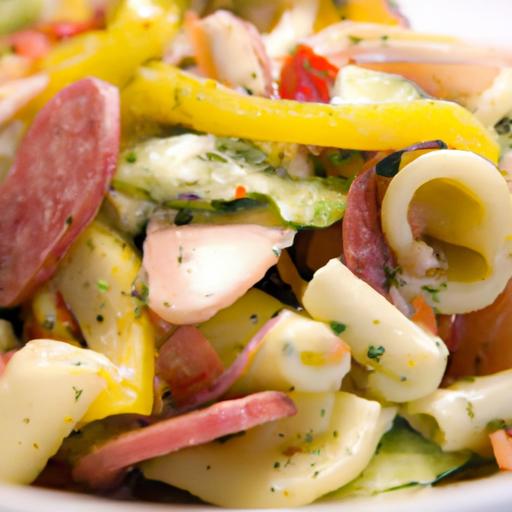 Zesty Italian Pasta Salad with Salami and Provolone Delight
