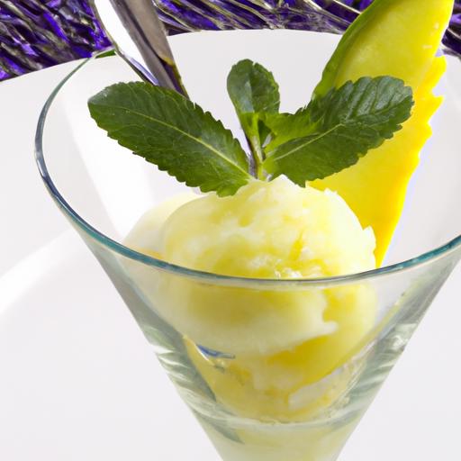 Refreshing lemon sorbet with Fresh Mint: A Zesty Delight