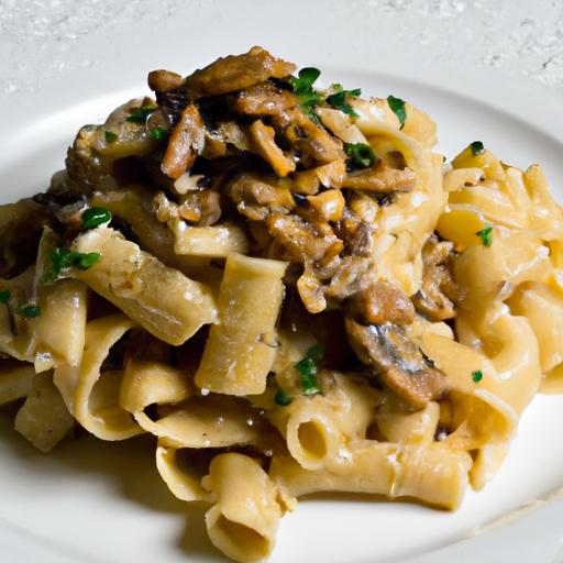 Indulge in Vegan Creamy Mushroom Pasta with Crunchy Walnuts
