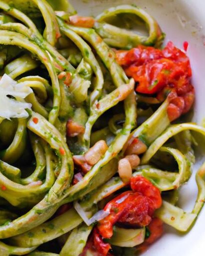 Sun-Dried Tomato Vegan Pesto Pasta: A Flavorful Feast