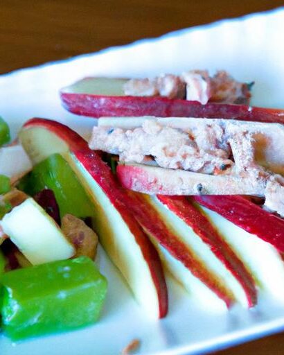 Crunchy Cranberry Tuna Salad Served on Crisp Apple Slices