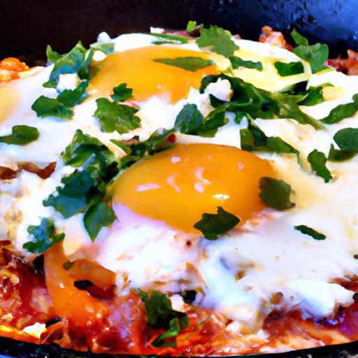 Savor Shakshuka: Fiery Eggs with Feta and Fresh Herbs