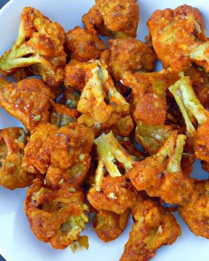 Crispy Vegan Cauliflower Wings Drenched in Buffalo Sauce