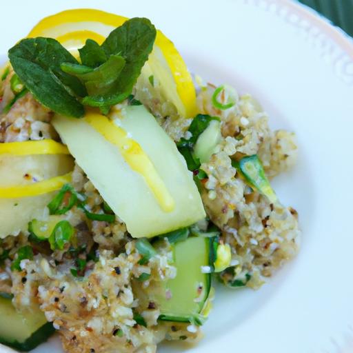 Zesty‍ Lemon Herb Quinoa Salad with Cucumber & Mint Delight