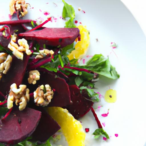 Bright ‌Beetroot‍ & Orange Salad with Crunchy⁣ Walnuts Delight