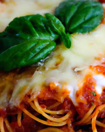 Melty Mozzarella Baked Spaghetti in Zesty Marinara Bliss