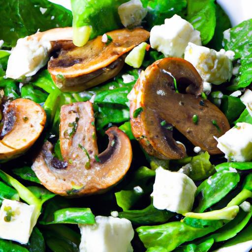Savor the Harmony of Warm Spinach Salad with Mushrooms & Feta