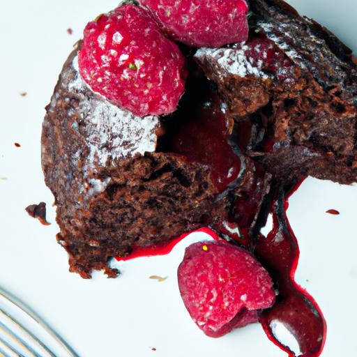 Decadent Flourless Chocolate Cake with‍ Tangy Raspberry Sauce