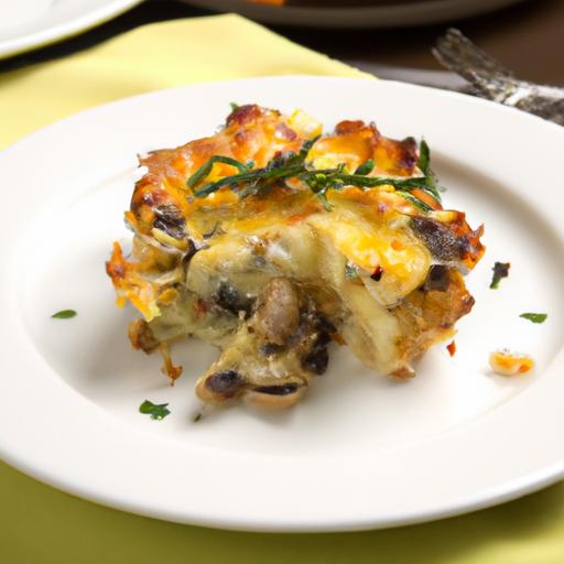Decadent Savory Bread Pudding with Mushrooms and Cheese