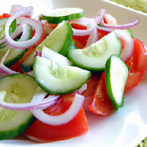 Refreshing Cucumber Salad with Tomato and Red Onion Twist