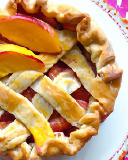 Delight in Fresh Peach Pie with a Crunchy Almond Crust