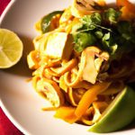 Fiery Peanut Noodles with Tofu: A Zesty Vegan Delight