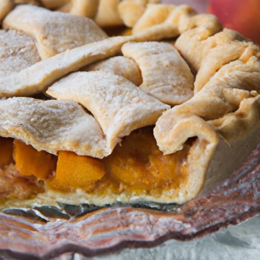 Delight in fresh Peach pie with a Crunchy Almond Crust