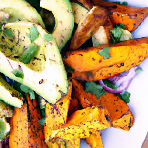 Smoky Grilled Sweet Potato & Creamy Avocado Salad Delight